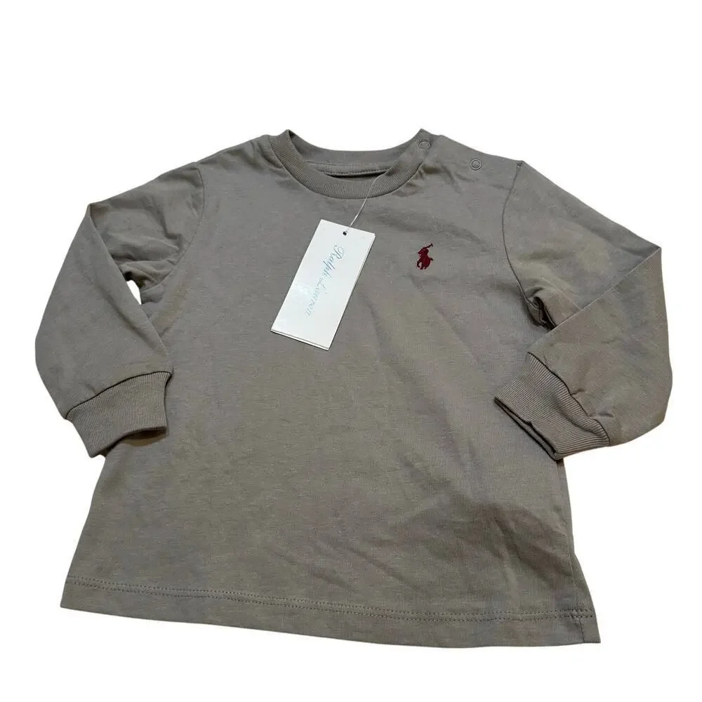 NEW Ralph Lauren Long Sleeve T-Shirt sz 9 months gray
